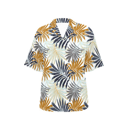 Colorful Tropical Palm Leaves Women's Hawaiian Shirt