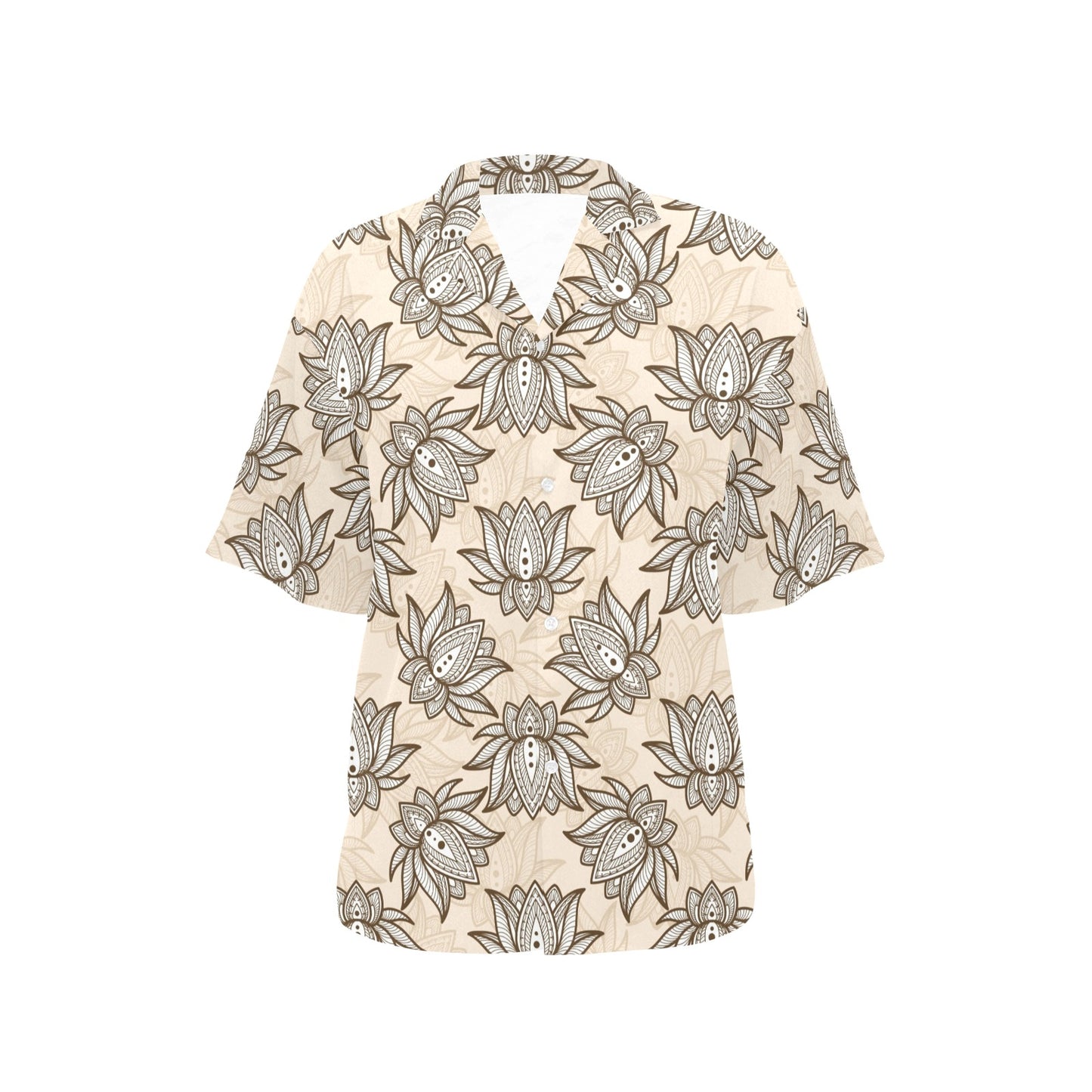 lotus Boho Pattern Print Design LO05 Women's Hawaiian Shirt