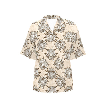lotus Boho Pattern Print Design LO05 Women's Hawaiian Shirt