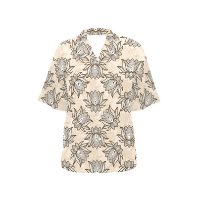 lotus Boho Pattern Print Design LO05 Women's Hawaiian Shirt