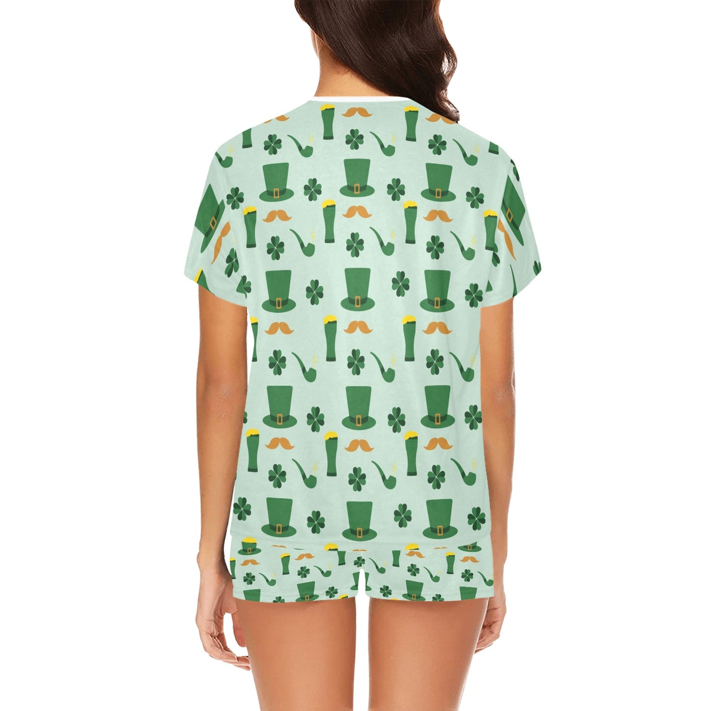 St Patricks Day Print Design LKS304 Women's Short Pajama Set
