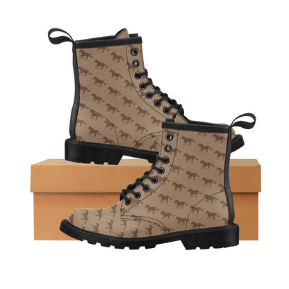 Horse Brown Print Design LKS307 Women's Boots
