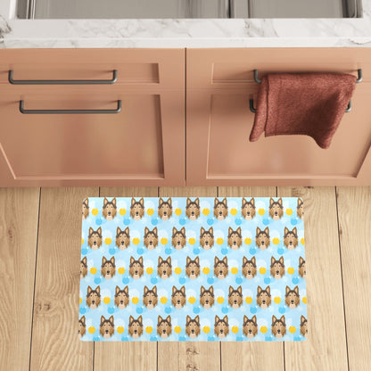 Collies Pattern Print Design 02 Kitchen Mat