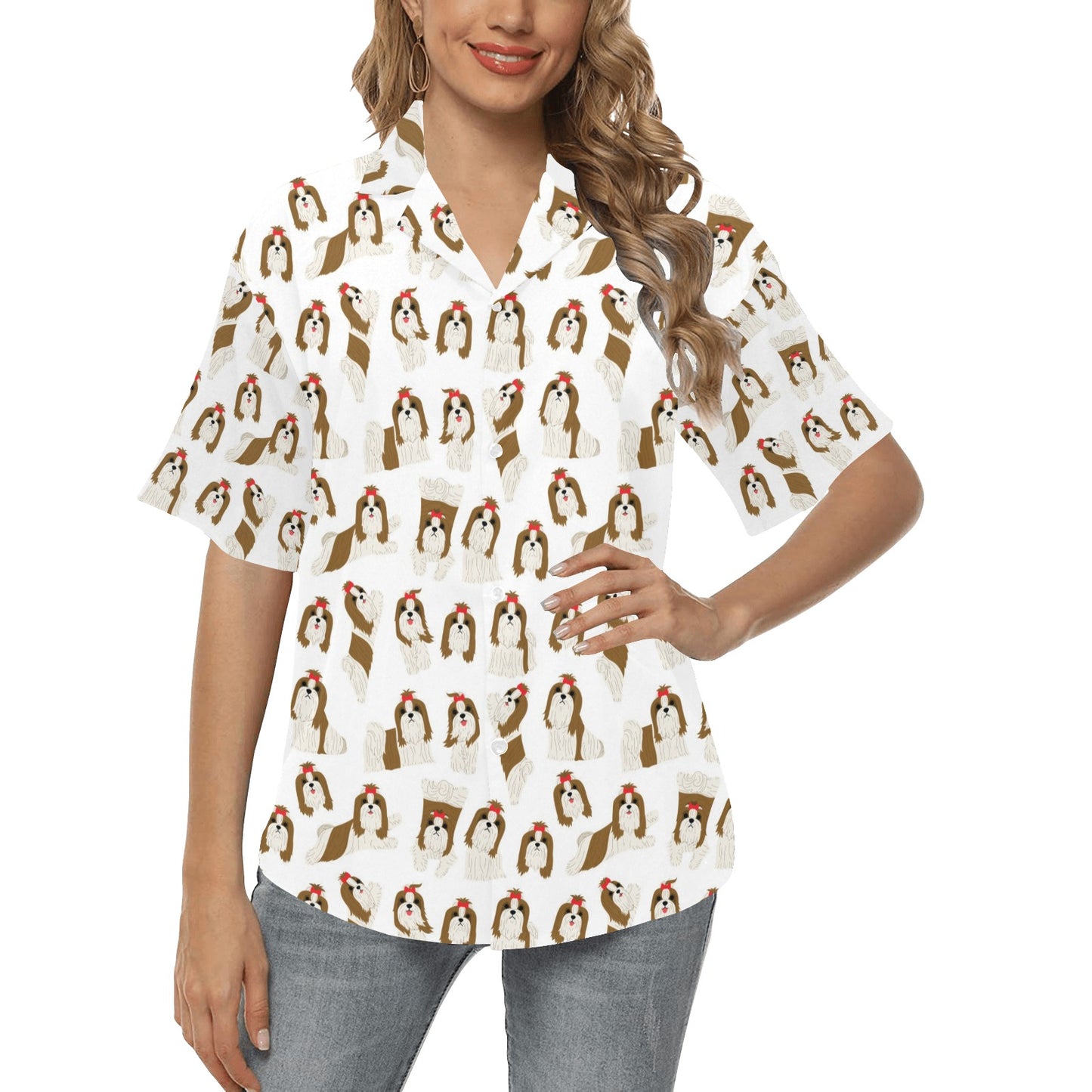 Shih Tzu Print Design LKS302 Women's Hawaiian Shirt