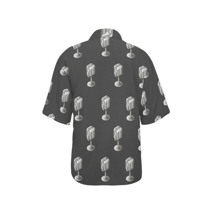 Microphone Vintage Pattern Print Design 01 Women's Hawaiian Shirt