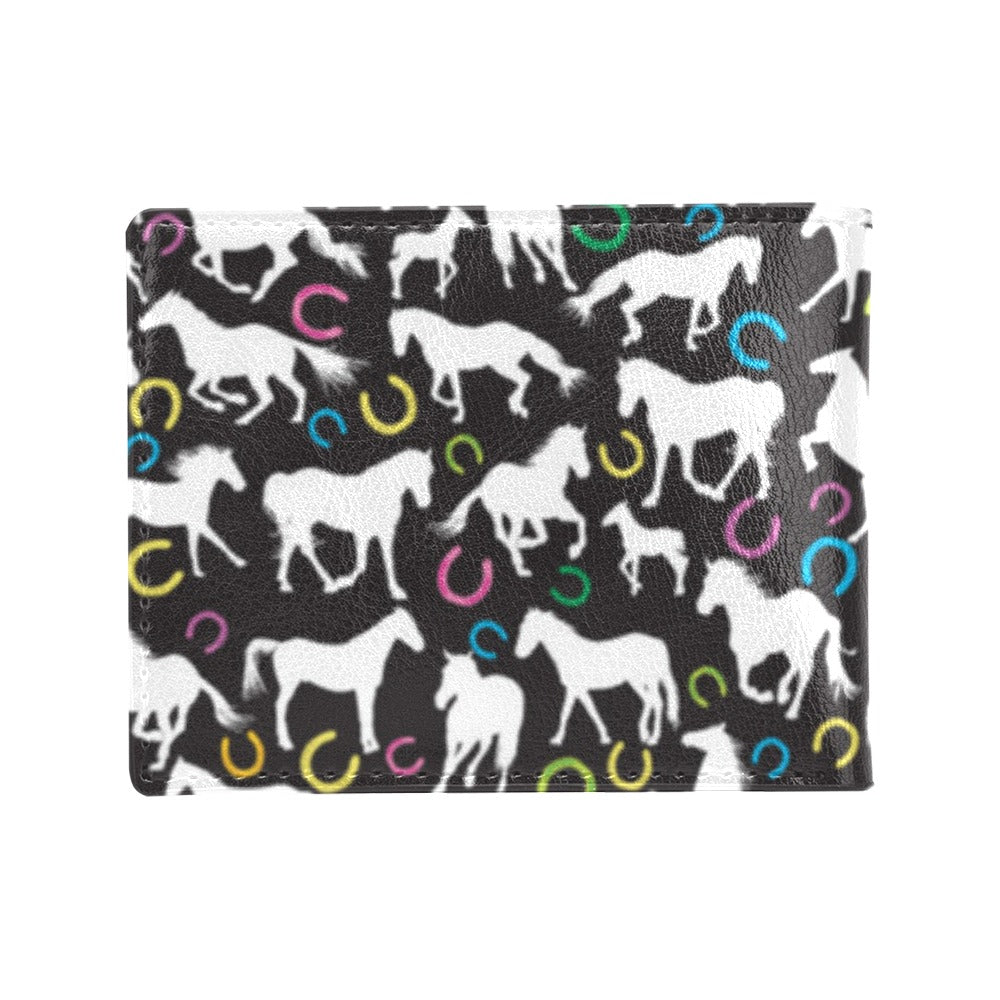 Horse Hoof Colorful Print Design LKS301 Men's ID Card Wallet