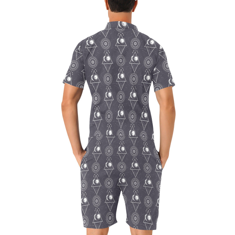 Sun Moon Print Design LKS309 Men's Romper