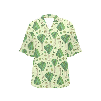 Leek Pattern Print Design 04 Women's Hawaiian Shirt