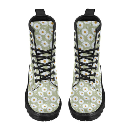 Daisy Yellow Print Pattern Women's Boots