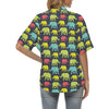 Elephant Neon Color Print Pattern Women's Hawaiian Shirt