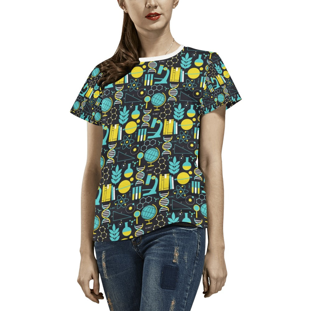 Science Print Design LKS301 Women's  T-shirt