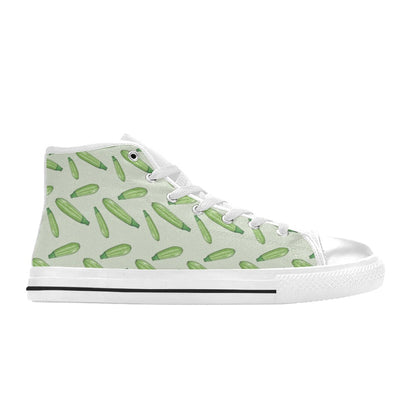 Zucchini Print Design LKS302 High Top Women's White Shoes