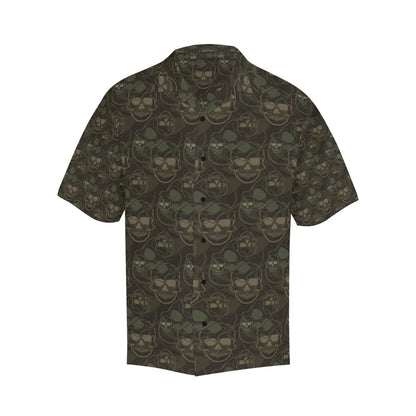 Skull Camo Style Print Design LKS308 Men's Hawaiian Shirt