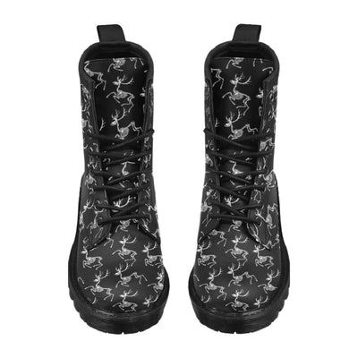Deer Skeleton Print Pattern Women's Boots