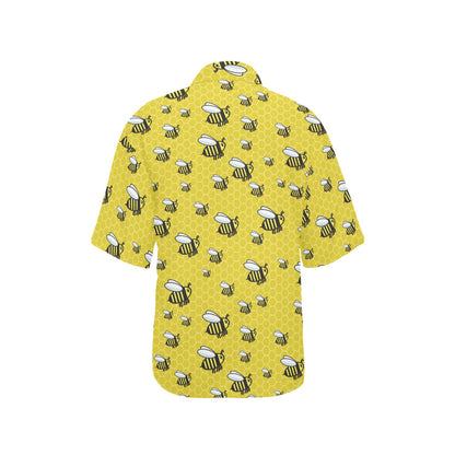 Bee Cute Print Design LKS308 Women's Hawaiian Shirt