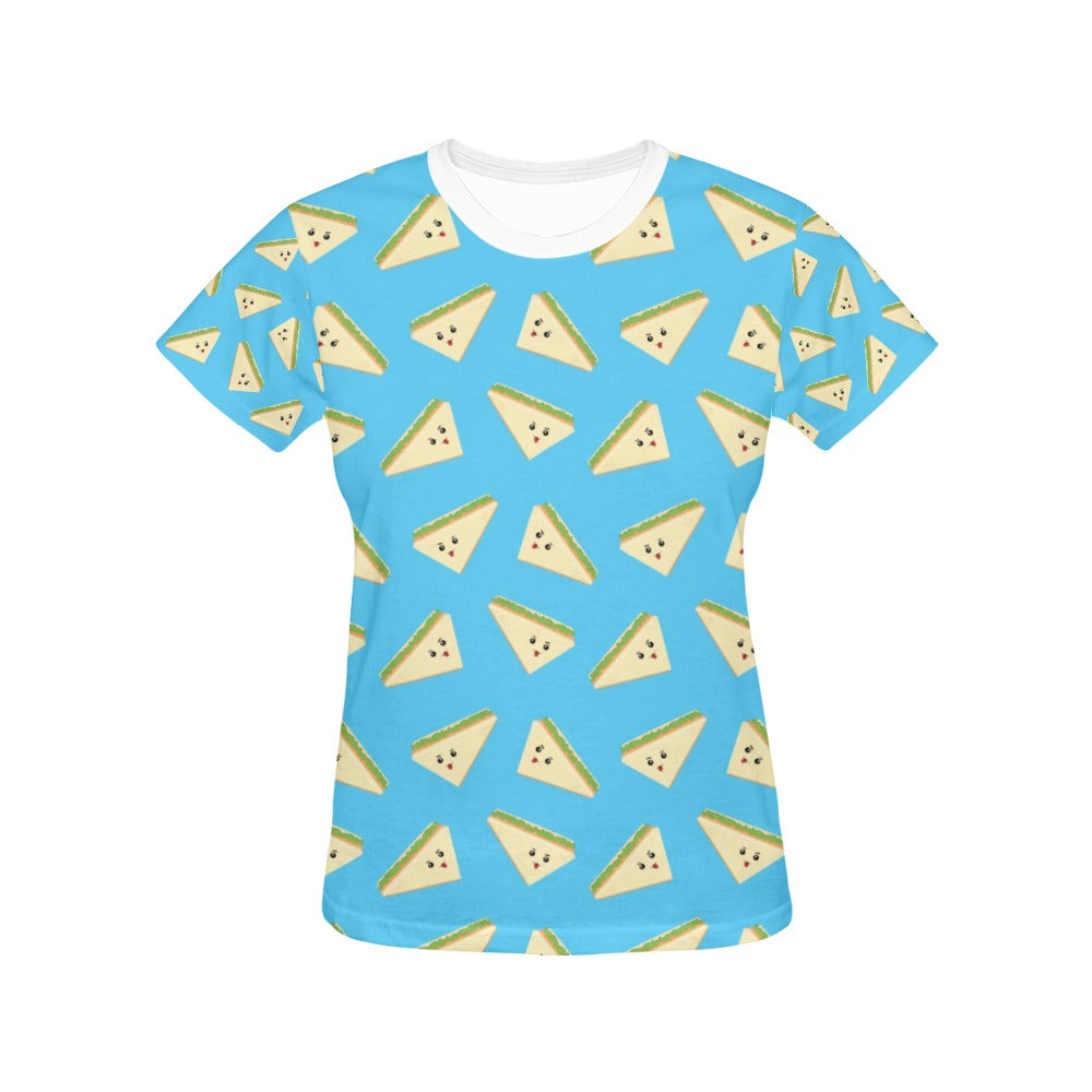 Sandwich Emoji Print Design LKS305 Women's  T-shirt