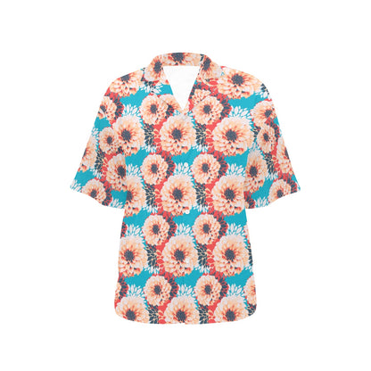 Dahlia Pattern Print Design DH05 Women's Hawaiian Shirt