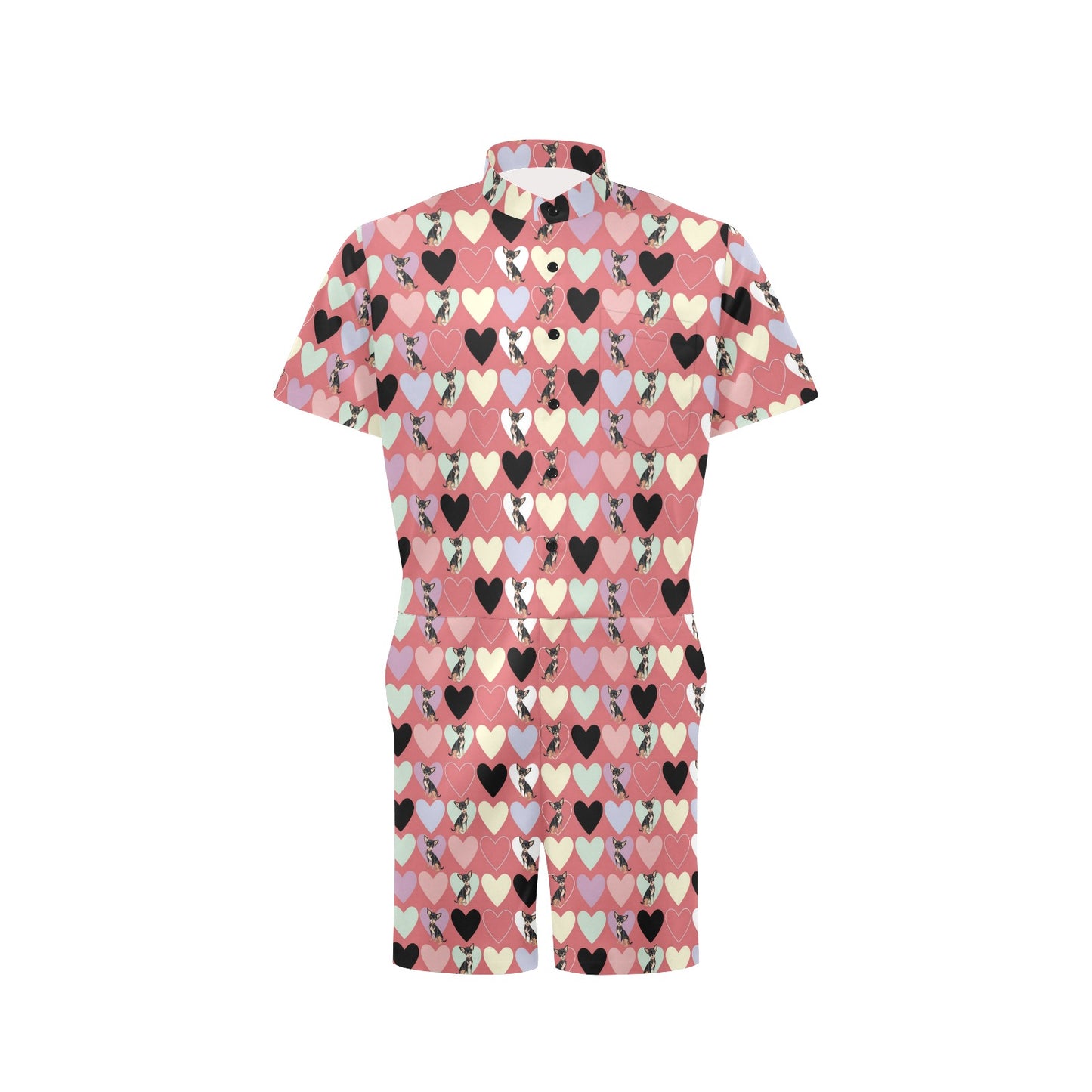 Chihuahua Pattern Print Design 01 Men's Romper