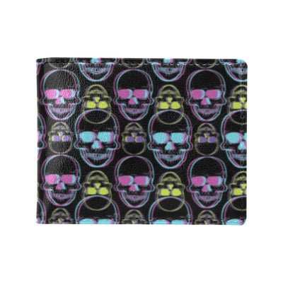 Skull 3D Colorful Print Design LKS309 Men's ID Card Wallet