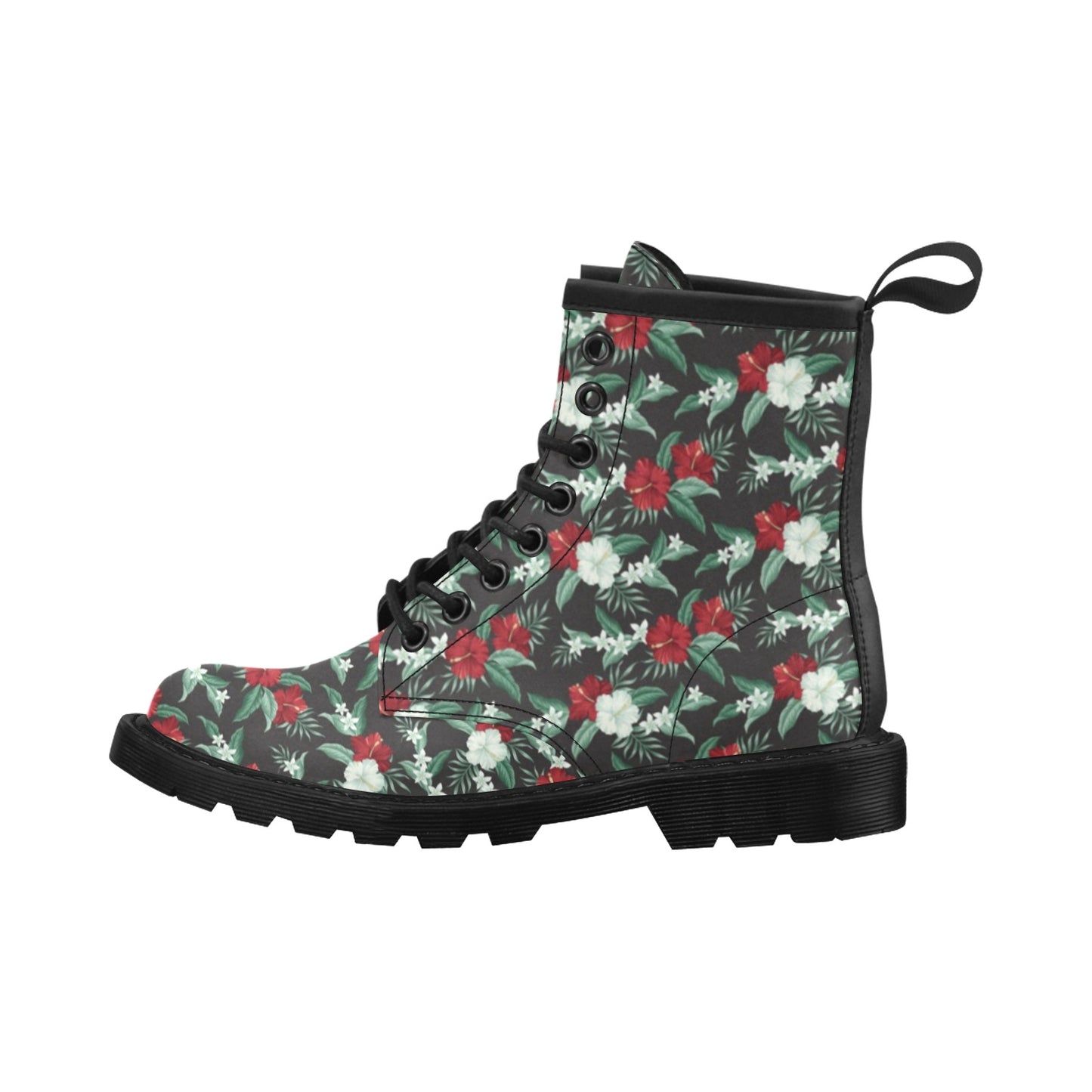 Tropical Flower Print Design LKS303 Women's Boots