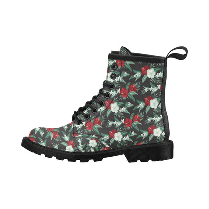 Tropical Flower Print Design LKS303 Women's Boots