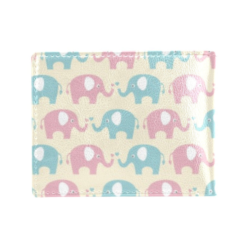 Elephant Baby Pastel Print Pattern Men's ID Card Wallet