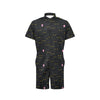 Black Cat Yellow Eyes Print Pattern Men's Romper