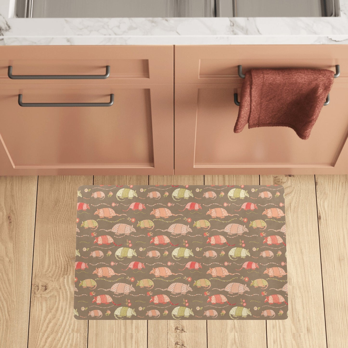 Armadillo Pattern Print Design 04 Kitchen Mat
