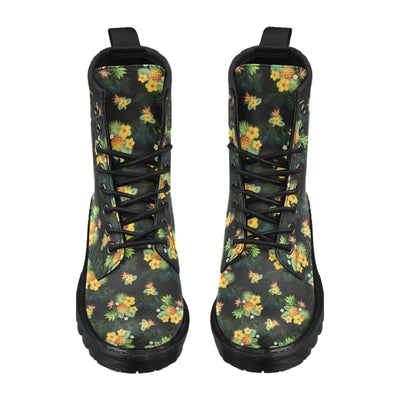 Pineapple Tropical Flower Print Pattern Women's Boots