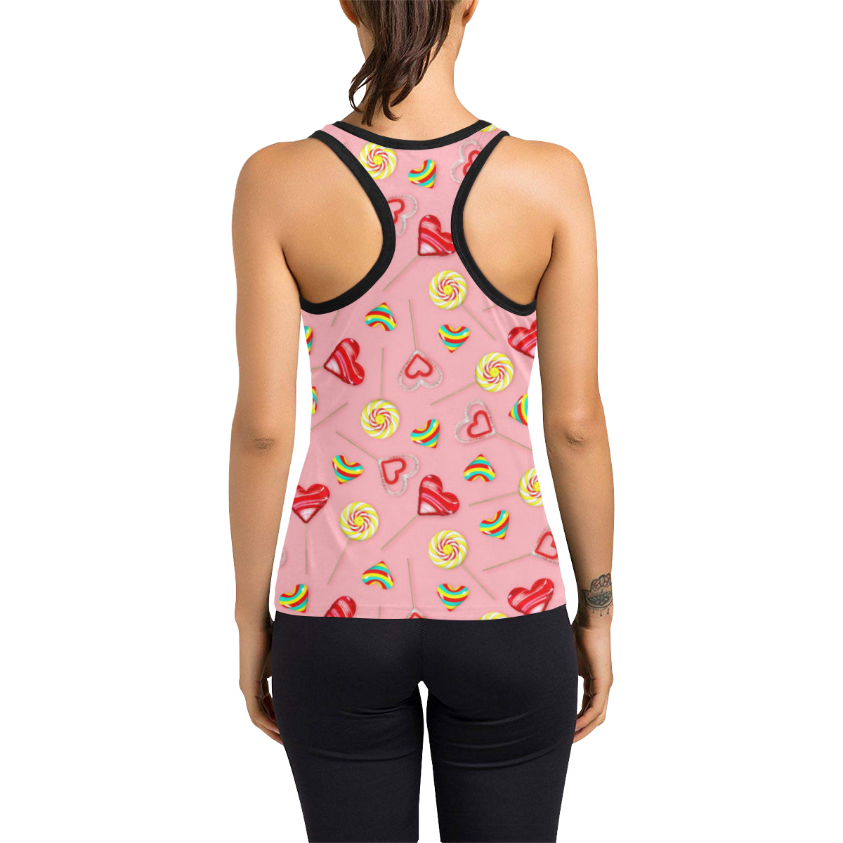 Lollipop Pattern Print Design LL05 Women's Racerback Tank Top