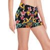 Tropical Flower Pattern Print Design TF015 Yoga Shorts