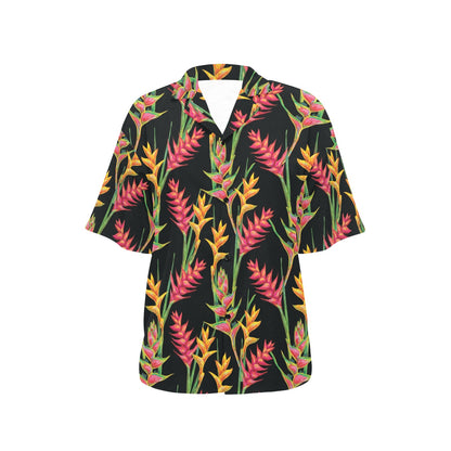 Heliconia Pattern Print Design HL01 Women's Hawaiian Shirt