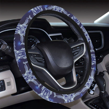 Capricorn Zodiac Pattern Print Design 03 Steering Wheel Cover with Elastic Edge