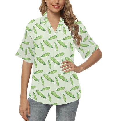 Zucchini Print Design LKS302 Women's Hawaiian Shirt
