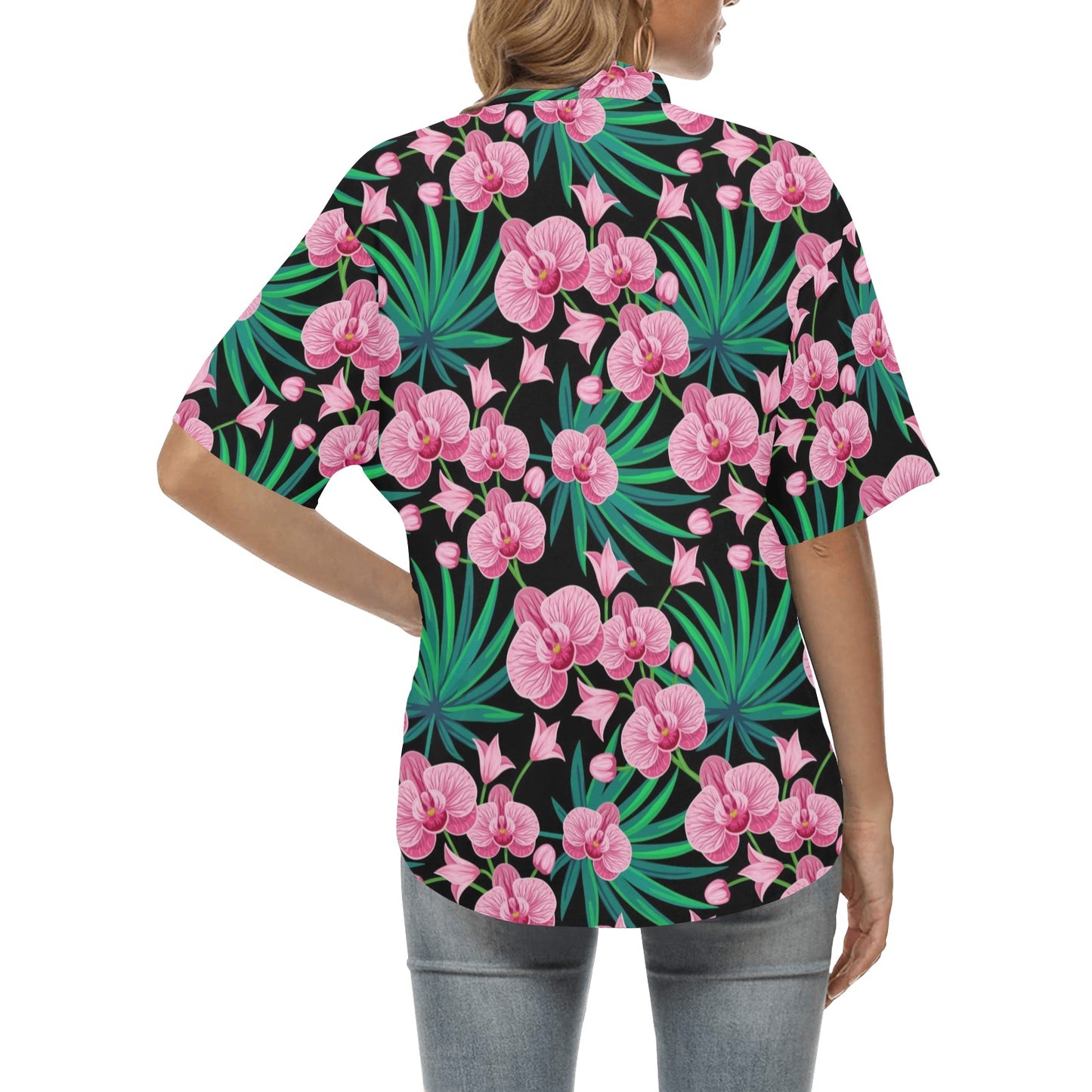 Orchid Pink Pattern Print Design OR06 Women's Hawaiian Shirt