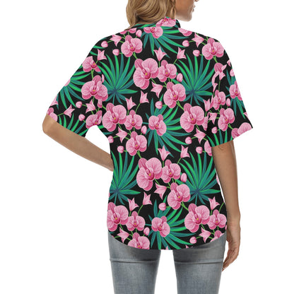 Orchid Pink Pattern Print Design OR06 Women's Hawaiian Shirt
