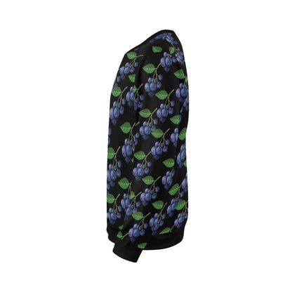 Blueberry Pattern Print Design BB01 Men Long Sleeve Sweatshirt