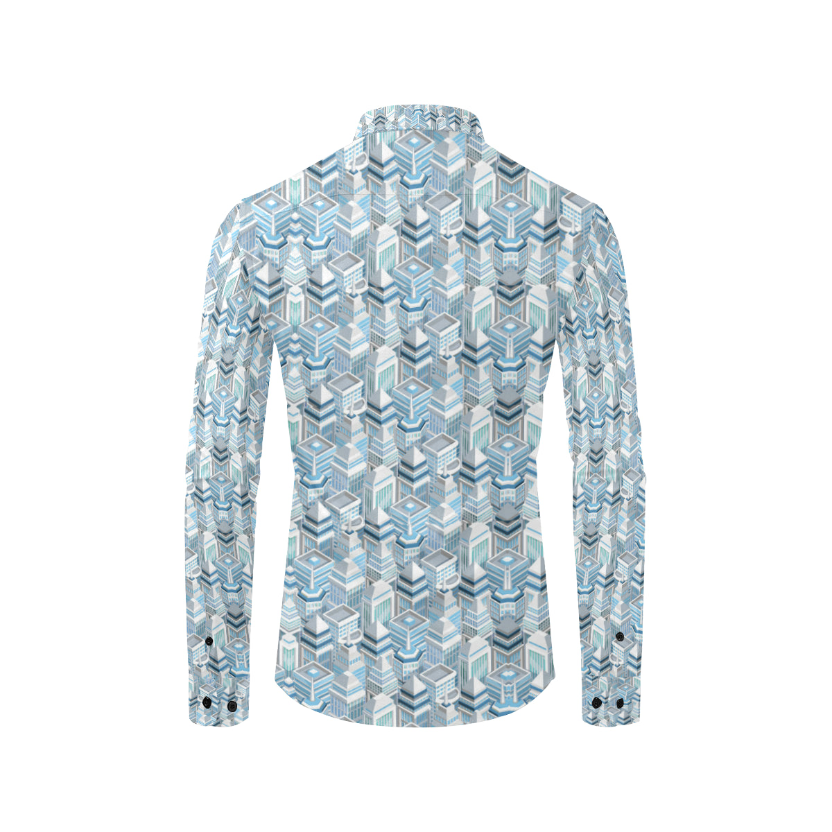 City  Pattern Print Design 03 Men's Long Sleeve Shirt