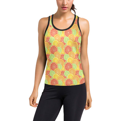 Grapefruit Pattern Print Design GF01 Women's Racerback Tank Top
