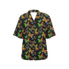 Butterfly Neon Color Print Pattern Women's Hawaiian Shirt