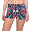 Tropical Flower Pattern Print Design TF023 Yoga Shorts