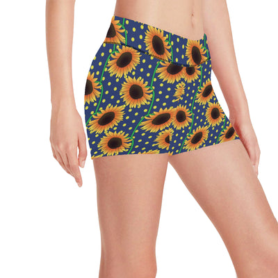 Sunflower Pattern Print Design SF03 Yoga Shorts