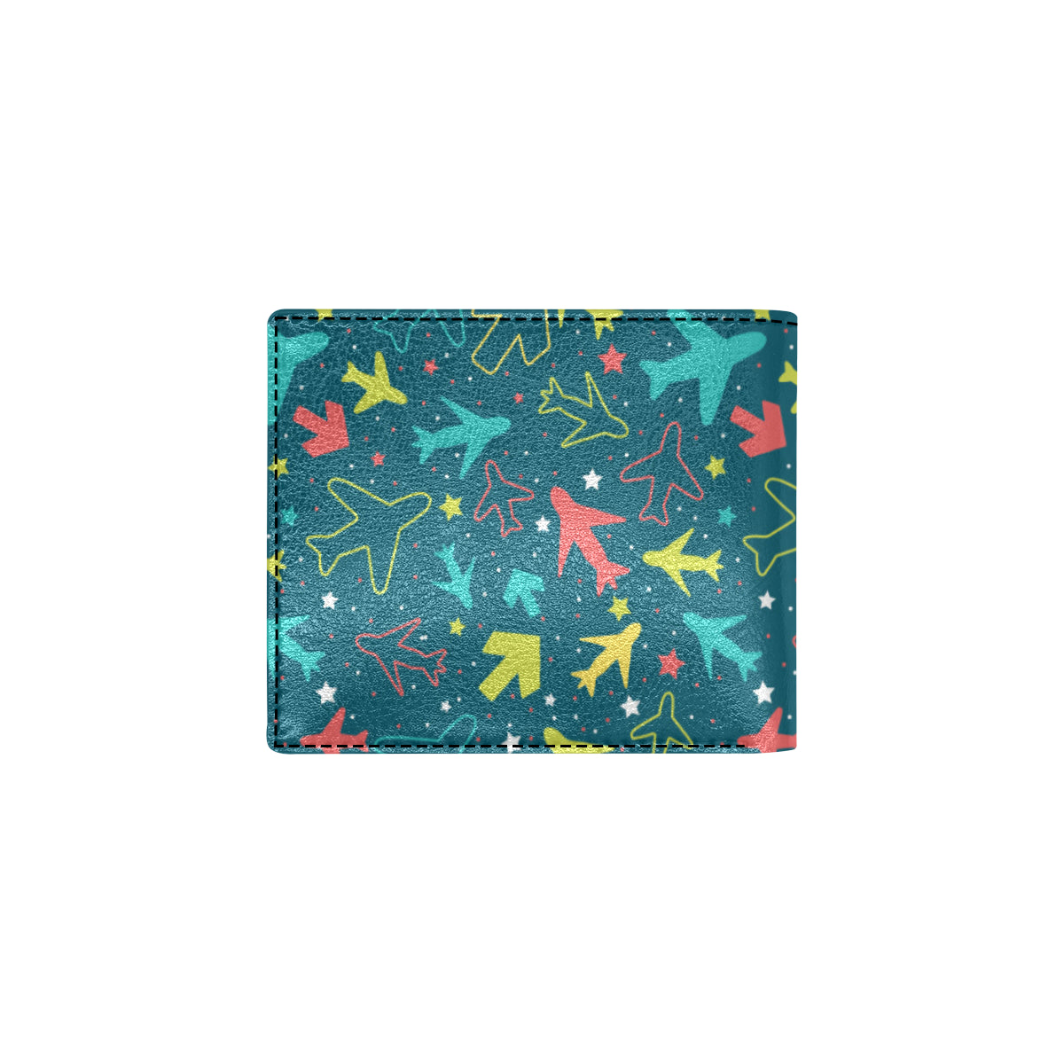 Airplane Pattern Print Design 05 Men's ID Card Wallet
