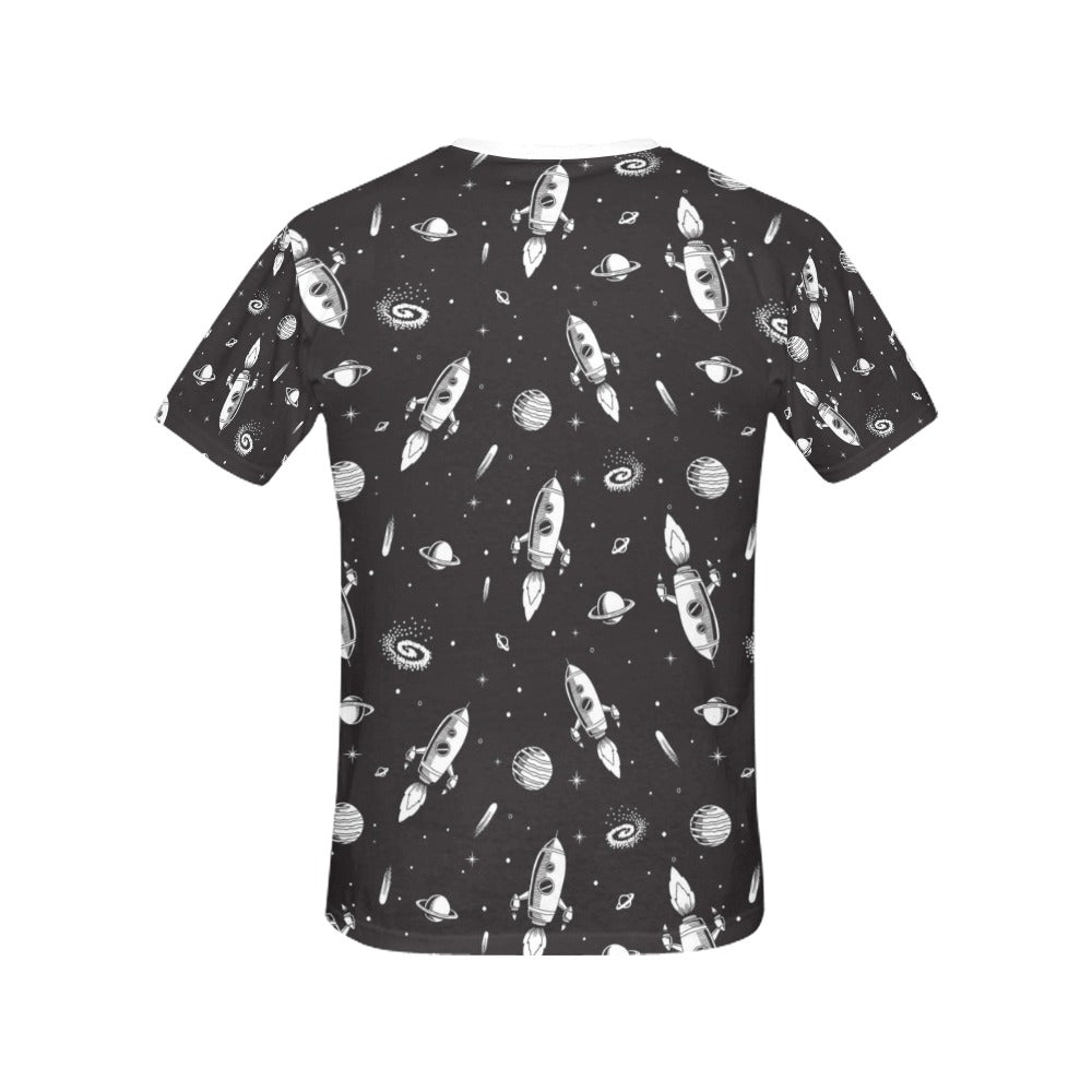 Space Rocket Print Design LKS303 Women's  T-shirt