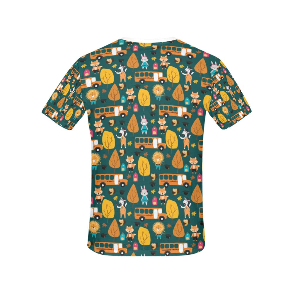 School Bus Print Design LKS309 Women's  T-shirt