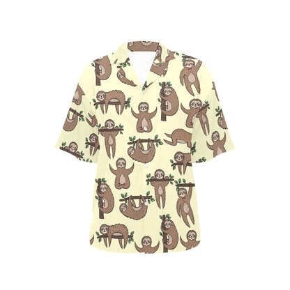 Sloth Print Design LKS3010 Women's Hawaiian Shirt