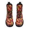 Orange Hibiscus Pattern Print Design HB026 Women's Boots