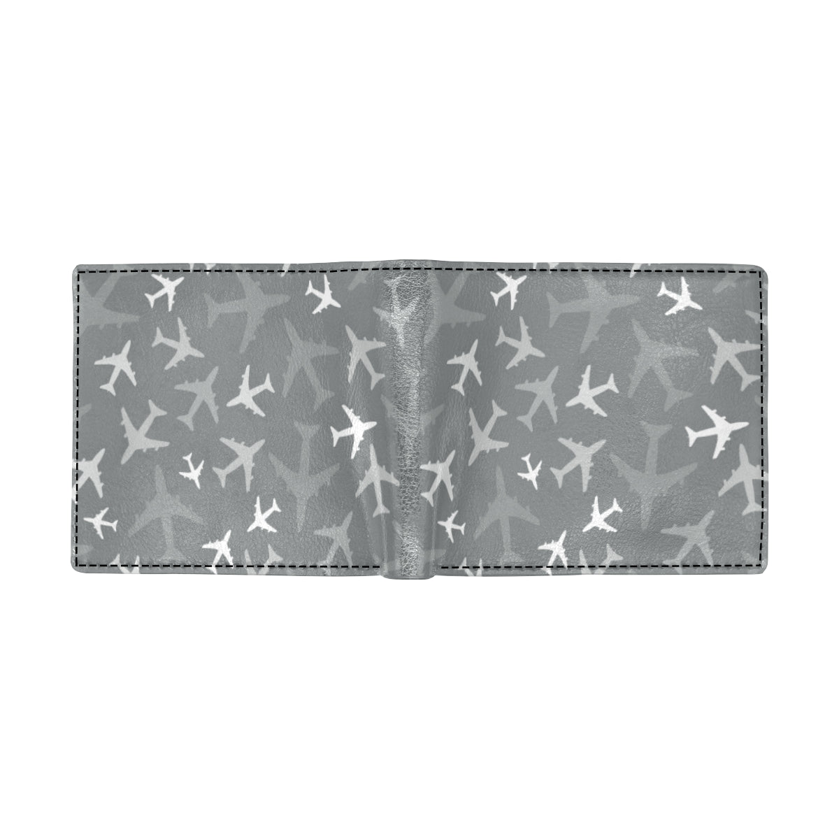 Airplane Pattern Print Design 02 Men's ID Card Wallet