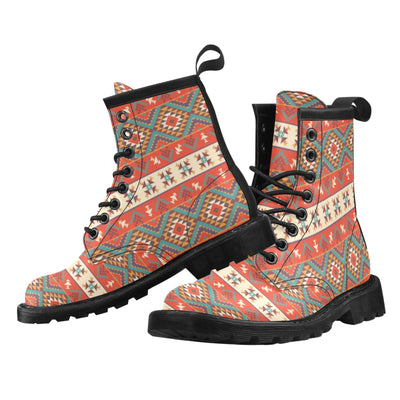 Aztec Red Print Pattern Women's Boots