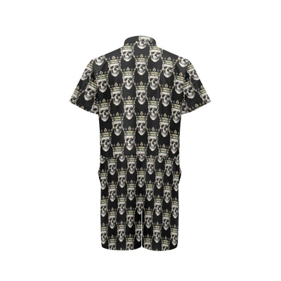 Skull King Print Design LKS3010 Men's Romper